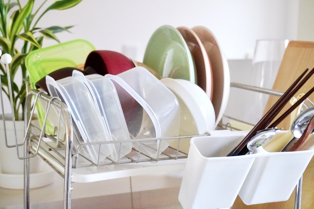 水切りラクに入った食器