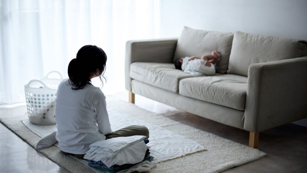 洗濯で疲れた人